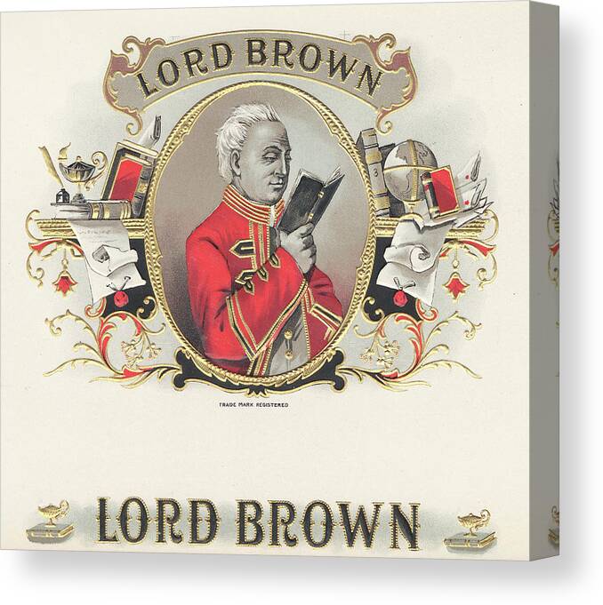 ?lord Brown?
Black And White Man Dressed In A Red Coat Reading A Book Canvas Print featuring the painting Lord Brown by Art Of The Cigar