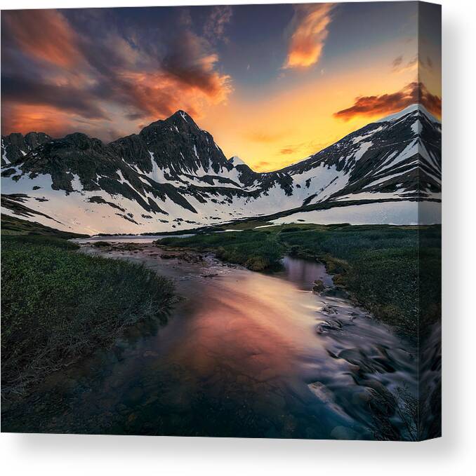 Mountains Canvas Print featuring the photograph Melting by Mei Xu