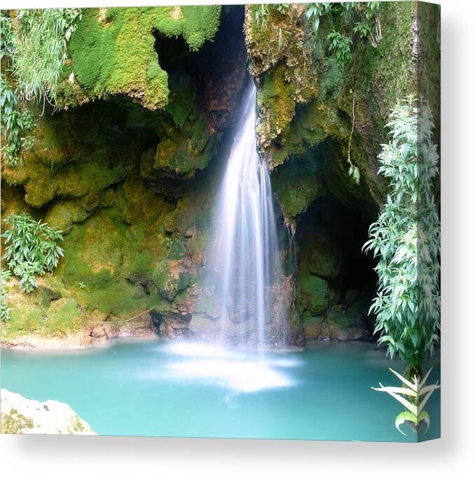 Tranquility Canvas Print featuring the photograph Nacedero Del Urederra Waterfall by ... Abeltx ...