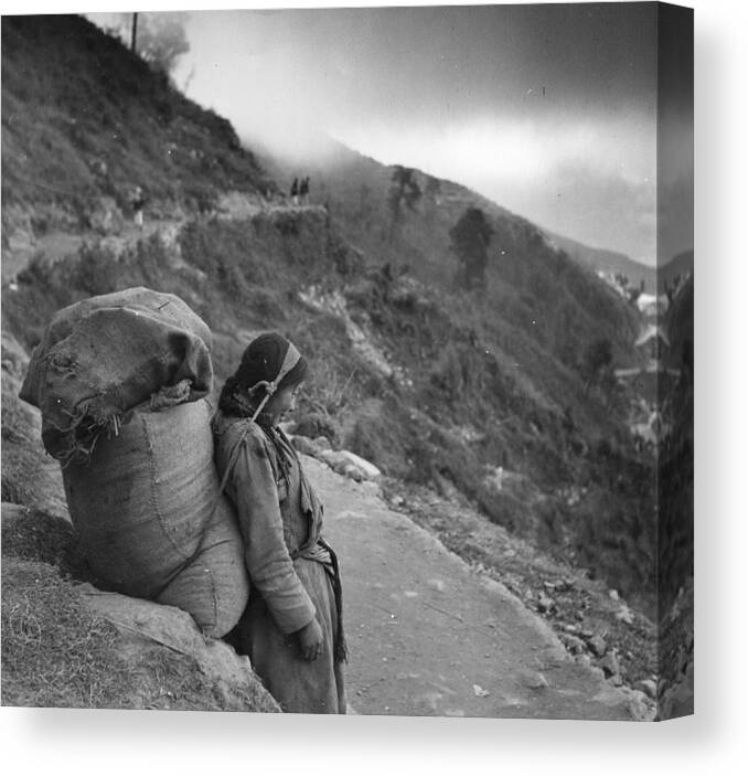 1950-1959 Canvas Print featuring the photograph Nepalese Rest by Bert Hardy