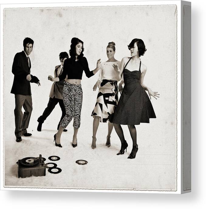 People Canvas Print featuring the photograph Party by Lisegagne