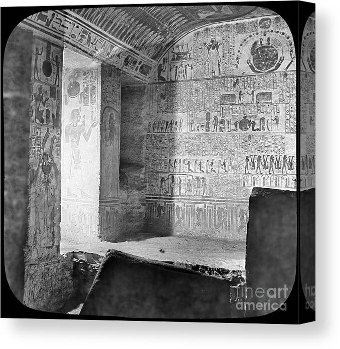 People Canvas Print featuring the drawing Sarcophagus And Burial Chamber by Print Collector