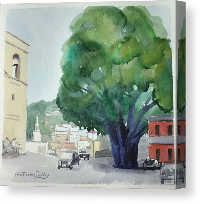 Il Milicurchio Canvas Print featuring the painting Sersale Tree by Mimi Boothby