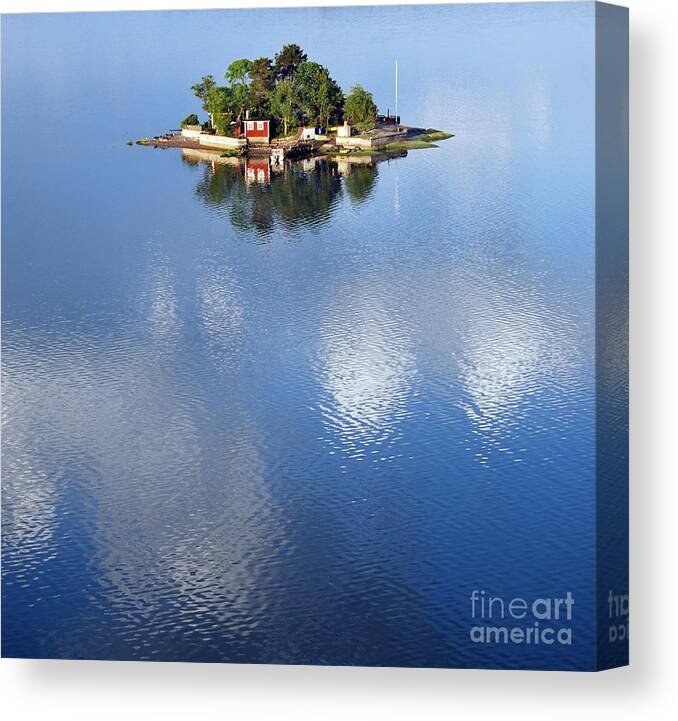 Small Canvas Print featuring the photograph Small Island In The Swedish Archipelago by Tp Gronlund
