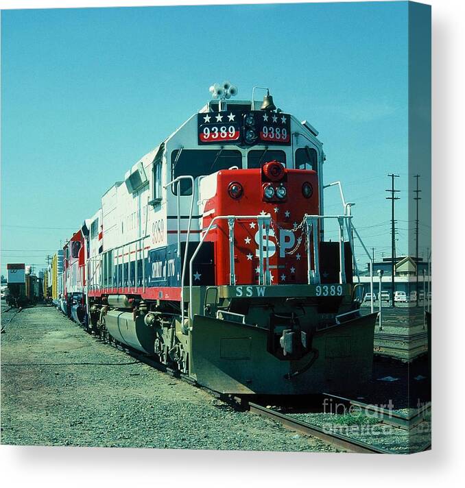 Train Canvas Print featuring the photograph VINTAGE RAILROAD - Southern Pacific Centennial Celebration by John and Sheri Cockrell