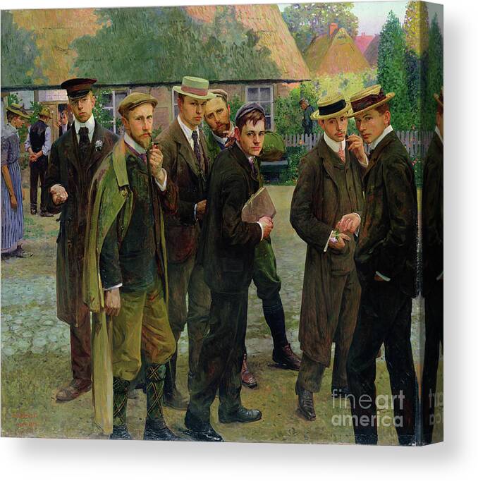 Painter Canvas Print featuring the painting The Artist And His School, 1902 by Arthur Siebelist