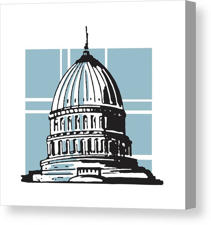 America Canvas Print featuring the drawing Washington DC Capitol Building by CSA Images