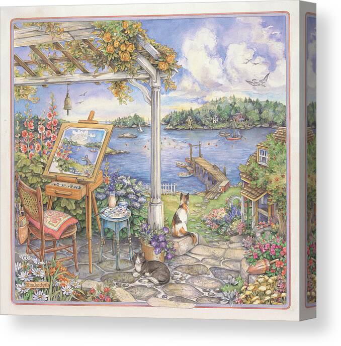 Waterview Canvas Print featuring the painting Waterview by Kim Jacobs
