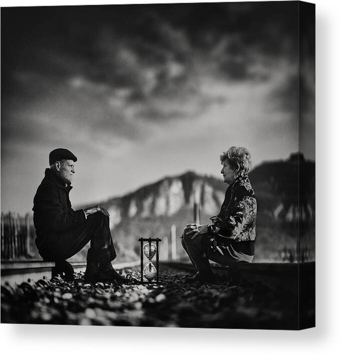 Ageing Canvas Print featuring the photograph When Love Outsmarts Time - Post Critique Edit 01 by Fabio Sozza