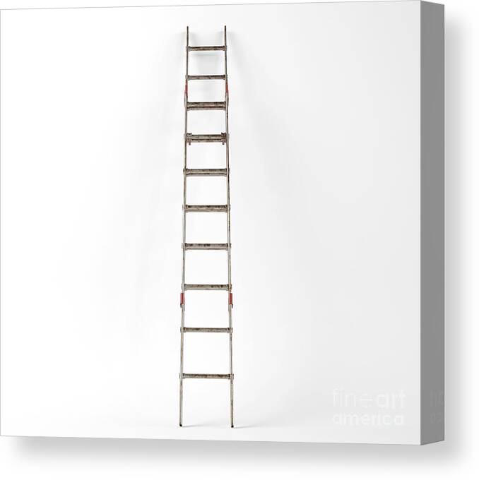 Ladder Canvas Print featuring the digital art Extendable Step Ladder #1 by Allan Swart