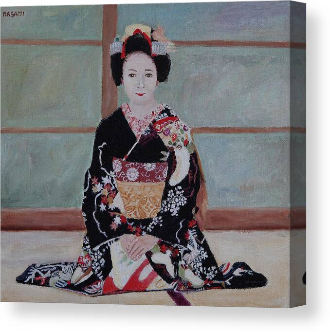Japan Canvas Print featuring the painting Greeting #2 by Masami IIDA