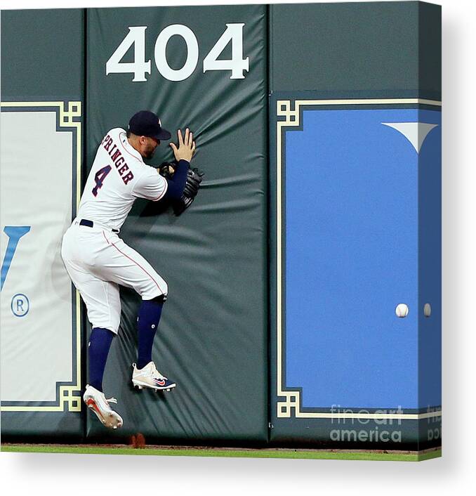 People Canvas Print featuring the photograph Khris Davis and George Springer by Bob Levey