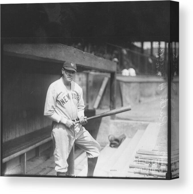 People Canvas Print featuring the photograph Babe Ruth by Louis Van Oeyen/ Wrhs