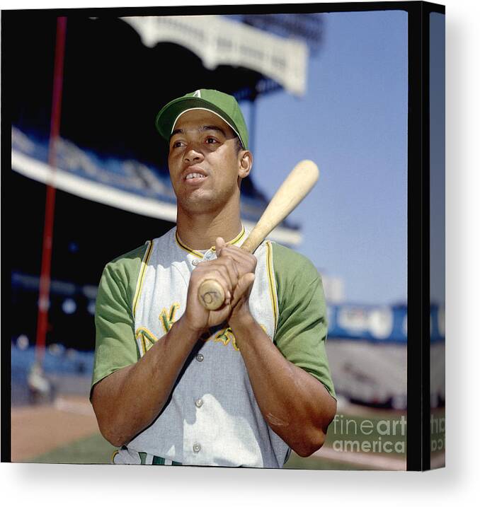 American League Baseball Canvas Print featuring the photograph Reggie Jackson by Louis Requena