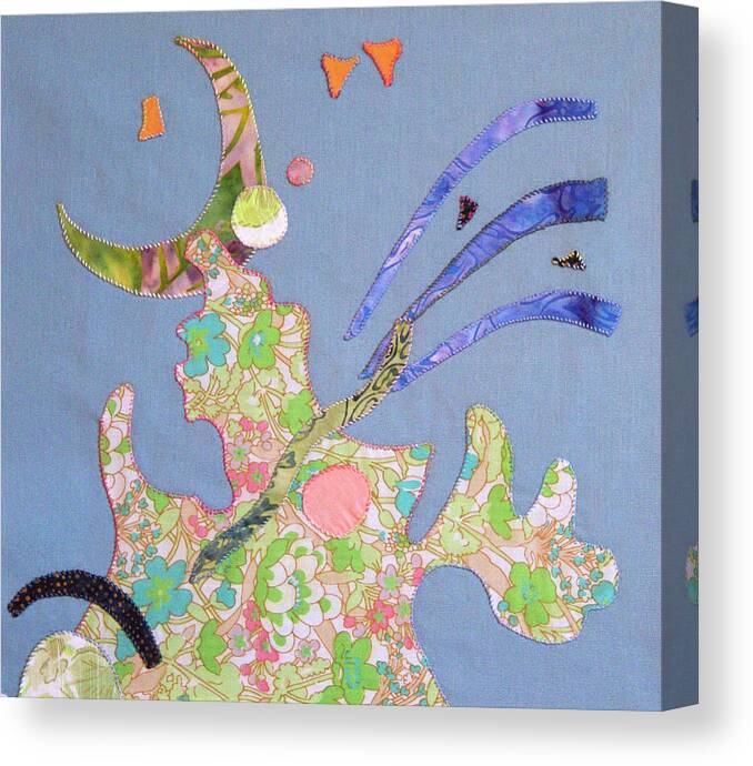 Applique Canvas Print featuring the tapestry - textile Applique 11 by Eileen Hale