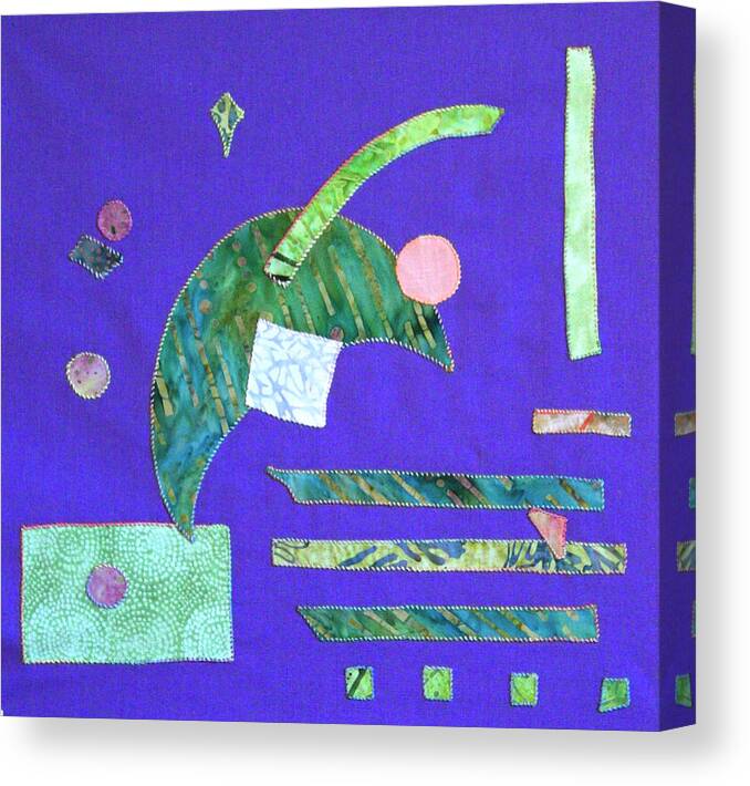 Applique Canvas Print featuring the tapestry - textile Applique 16 by Eileen Hale