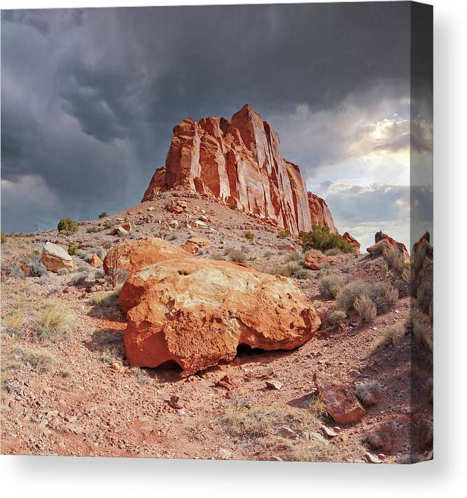  Canvas Print featuring the photograph August 2023 Stormclouds over Capital Reef by Alain Zarinelli