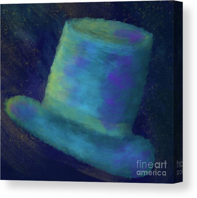 Blue Top Head In The Sky Canvas Print featuring the digital art Blue Tophead in the sky by Iris Richardson