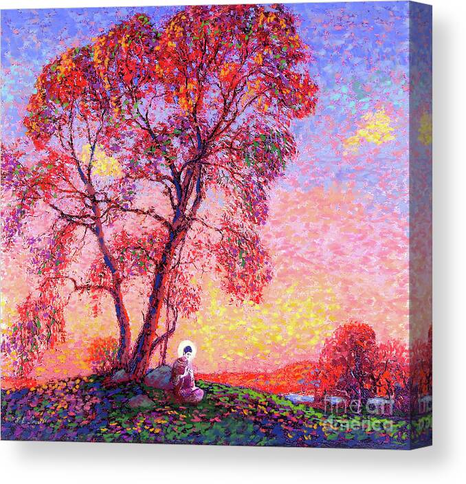 Meditation Canvas Print featuring the painting Buddha Blessing by Jane Small