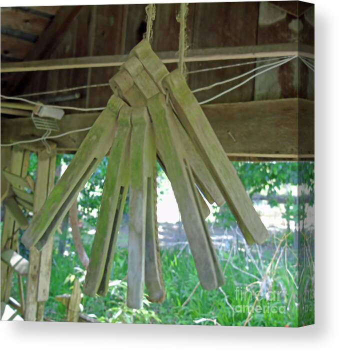 Dudley Farm Canvas Print featuring the photograph Clothes Pins by D Hackett