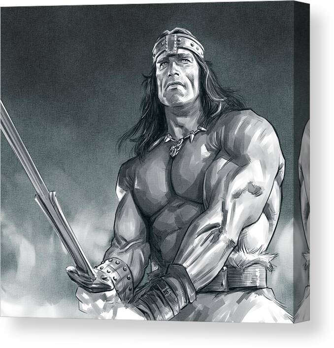 Conan The Barbarian Canvas Print featuring the digital art Conan The Barbarian by Darko Babovic