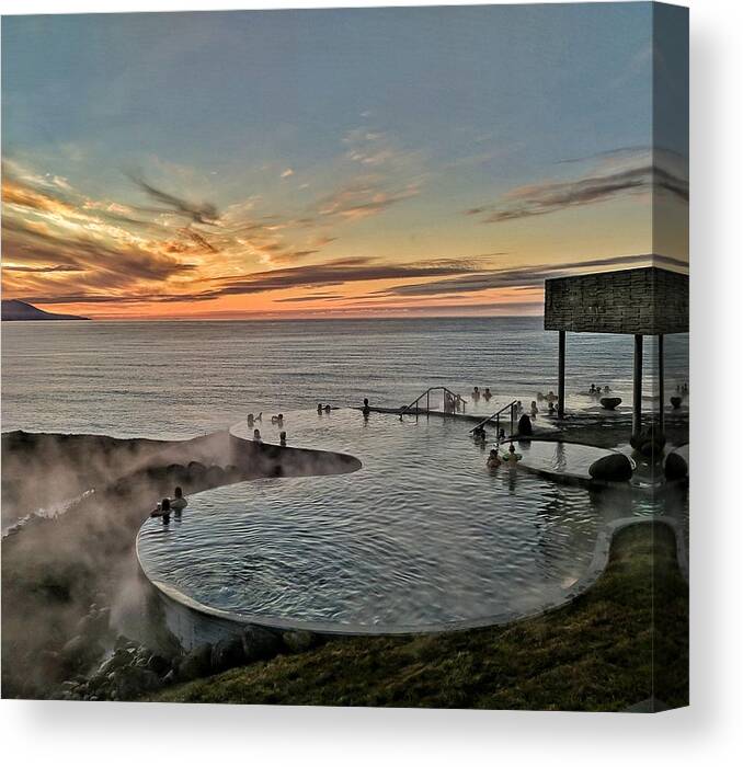 Sunset Canvas Print featuring the photograph GeoSea Iceland by Yvonne Jasinski