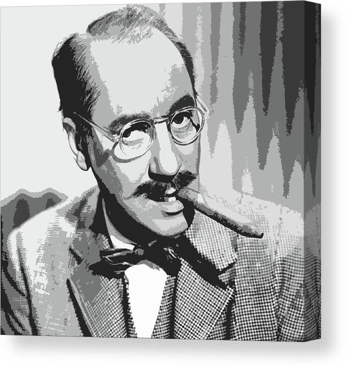 American Canvas Print featuring the digital art Groucho Marx by Roy Pedersen