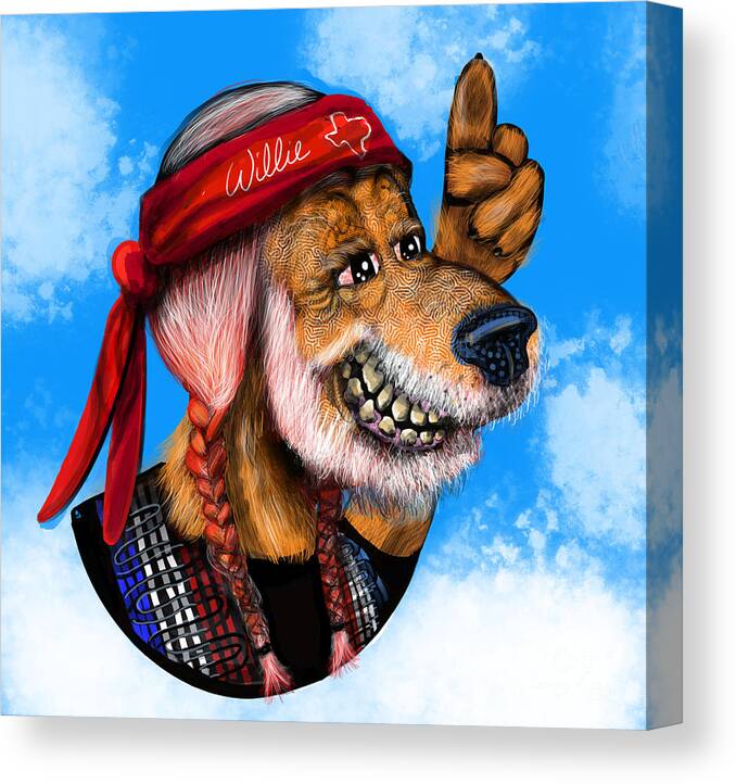Hippie Canvas Print featuring the digital art Hippie Hound #7 by Rob Gonzo