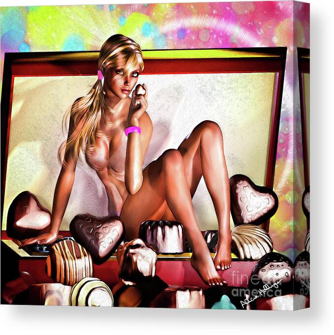 Pin-up Canvas Print featuring the mixed media Lady Godiva by Alicia Hollinger