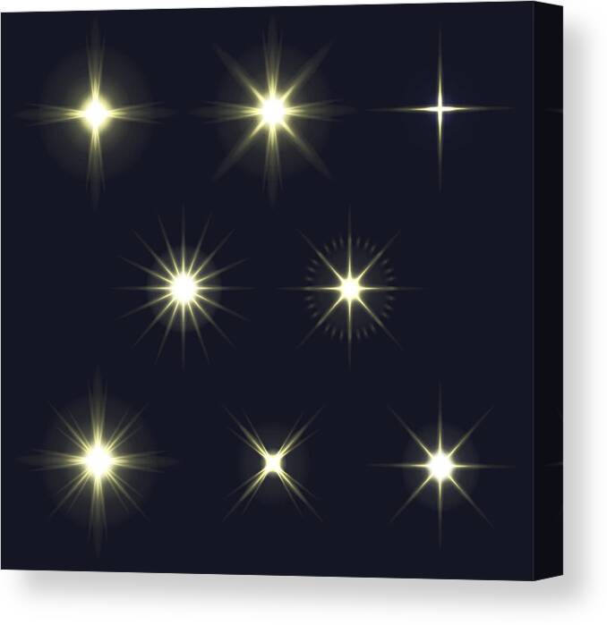 Comet Canvas Print featuring the drawing Light Flares Set by Amtitus