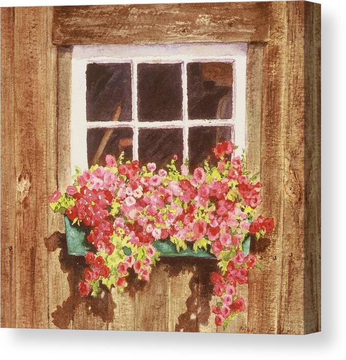 Old Barn Canvas Print featuring the painting Lynn's Window by Mary Ellen Mueller Legault