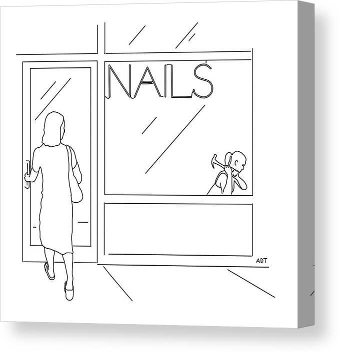 Captionless Canvas Print featuring the drawing Nails by Adam Douglas Thompson