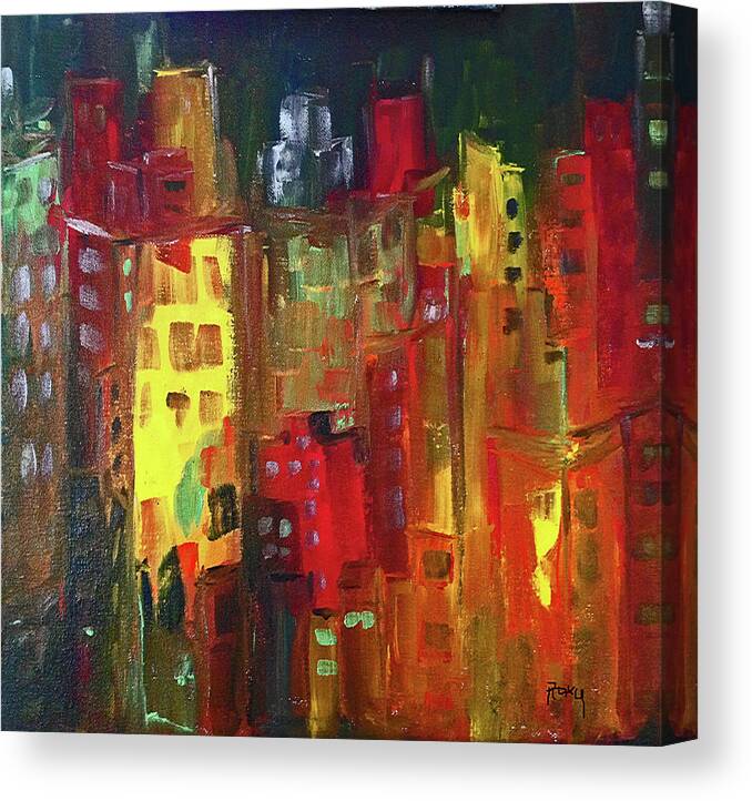 City Canvas Print featuring the painting Paint it Red by Roxy Rich