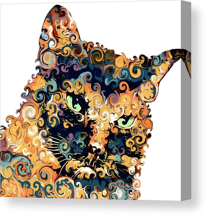 Feline Canvas Print featuring the digital art Paisley by Suzan Sommers