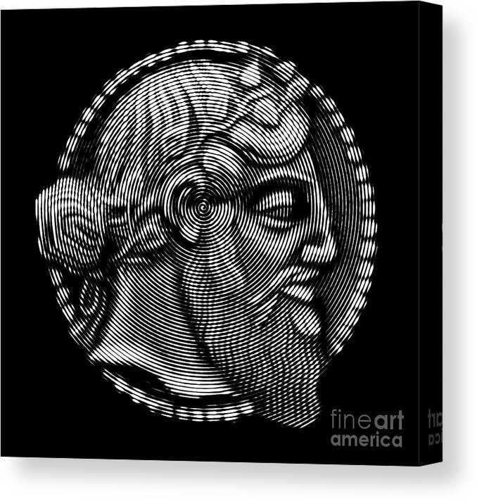 Famous Canvas Print featuring the digital art portrait of Dionysus aka Bacchus , God of winemaking and wine by Cu Biz