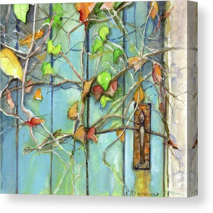 Garden Gate Canvas Print featuring the painting Rusty by Rebecca Matthews