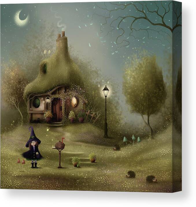 Fantasy House Canvas Print featuring the painting The Evening Post by Joe Gilronan
