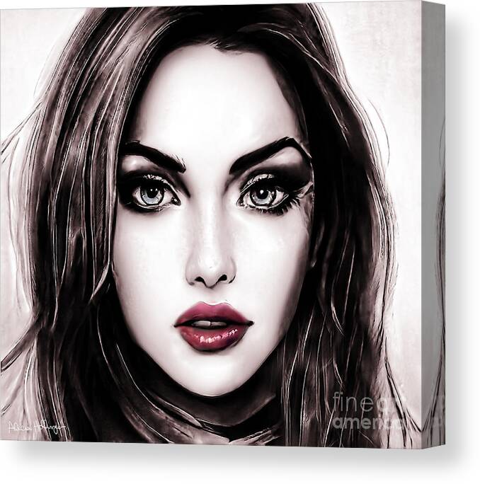 Portrait Canvas Print featuring the digital art Zoe Selective by Alicia Hollinger