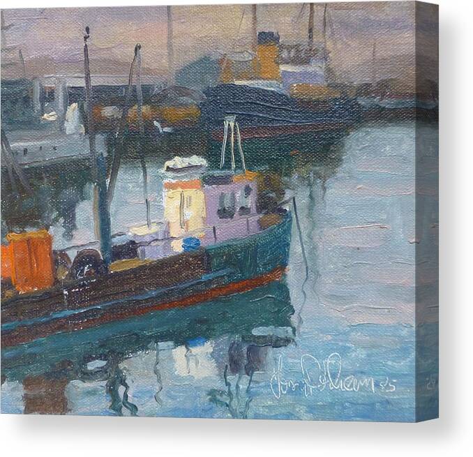 Harbours Canvas Print featuring the painting             Lyttleton NZ by Terry Perham