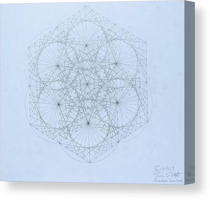 Jason Padgett Canvas Print featuring the drawing Quantum Snowflake by Jason Padgett
