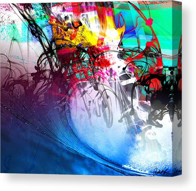 Ocean Canvas Print featuring the painting 48x41 The Scream 2012 Blue Ocean Wave - - Signed Art Abstract Paintings Modern www.splashyartist.com #1 by Robert R Splashy Art Abstract Paintings