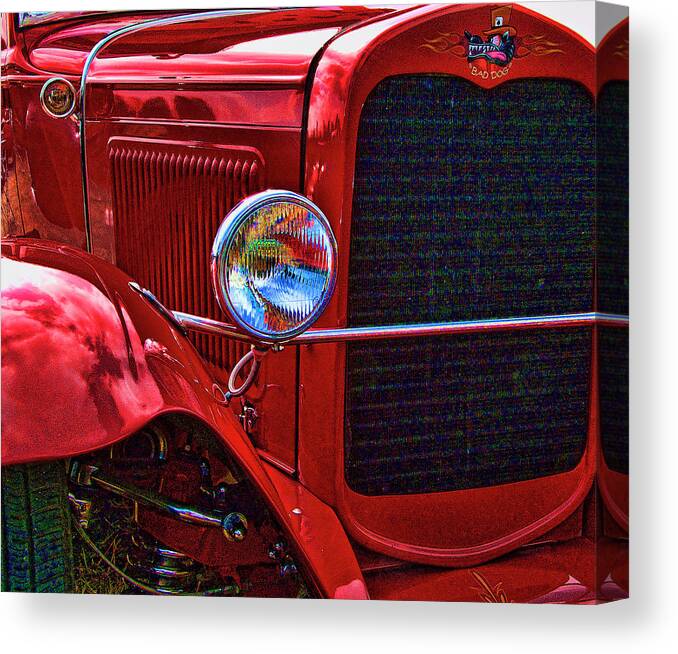  Red Framed Prints Canvas Print featuring the photograph Bad Dog by Ron Roberts