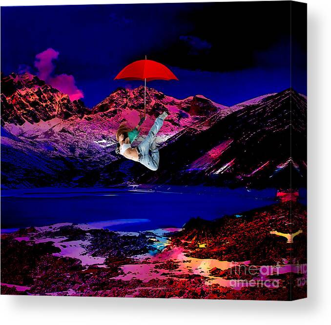 Fantasy Canvas Print featuring the mixed media Flying High #1 by Marvin Blaine