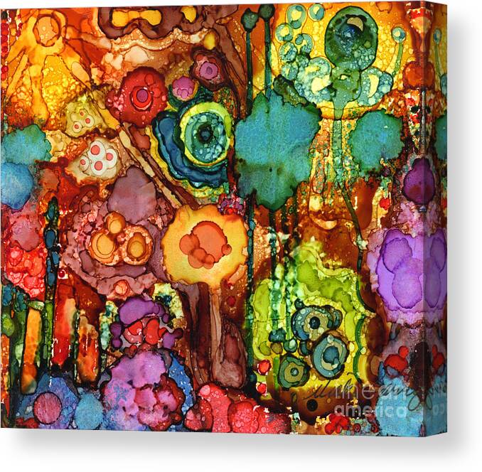 Abstract Canvas Print featuring the painting Number V #1 by Vicki Baun Barry