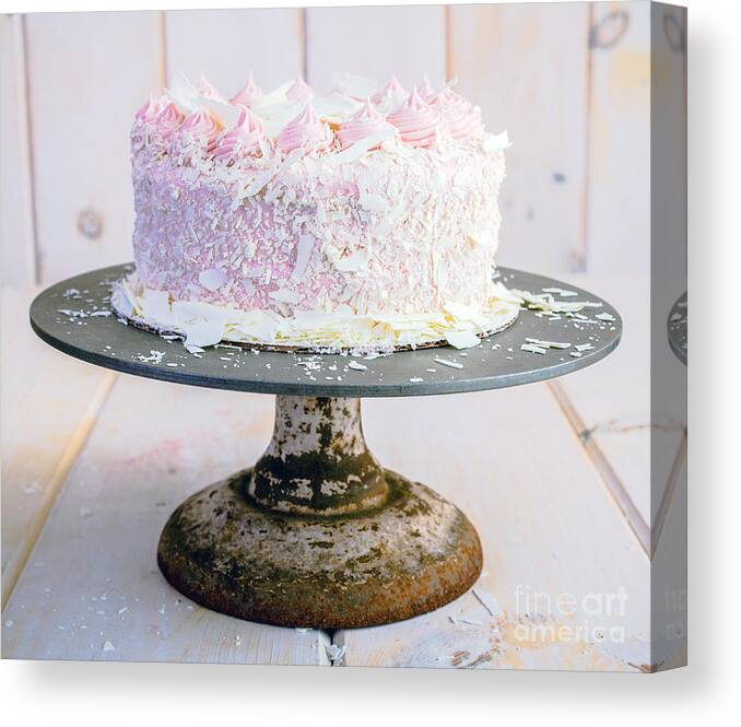 Dessert Canvas Print featuring the photograph Raspberry White Chocolate Cake #2 by Edward Fielding