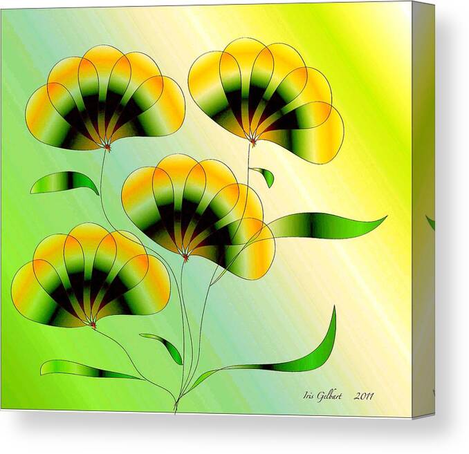 Flowers Canvas Print featuring the digital art Spring Flowers #2 by Iris Gelbart