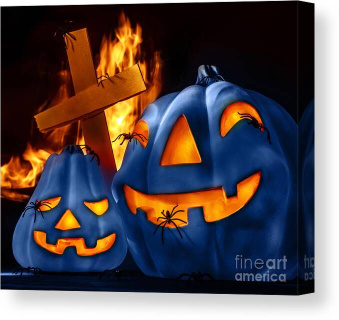 Halloween Canvas Print featuring the photograph Traditional Halloween decorations #1 by Anna Om