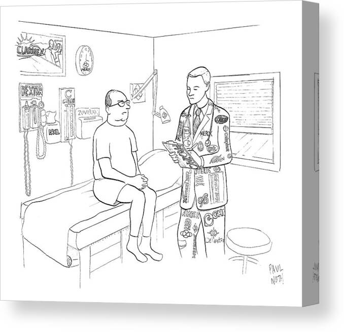 Doctor Canvas Print featuring the drawing New Yorker July 7th, 2008 by Paul Noth
