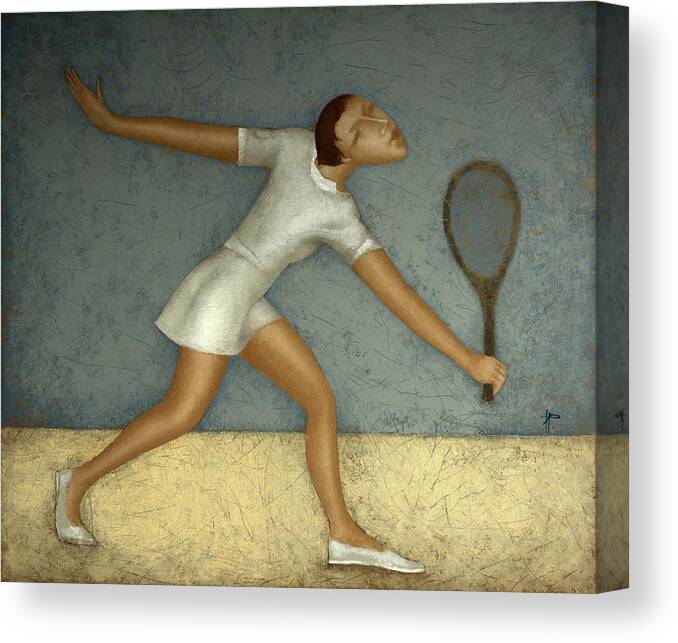 Tennis Canvas Print featuring the painting Tennis #4 by Nicolay Reznichenko