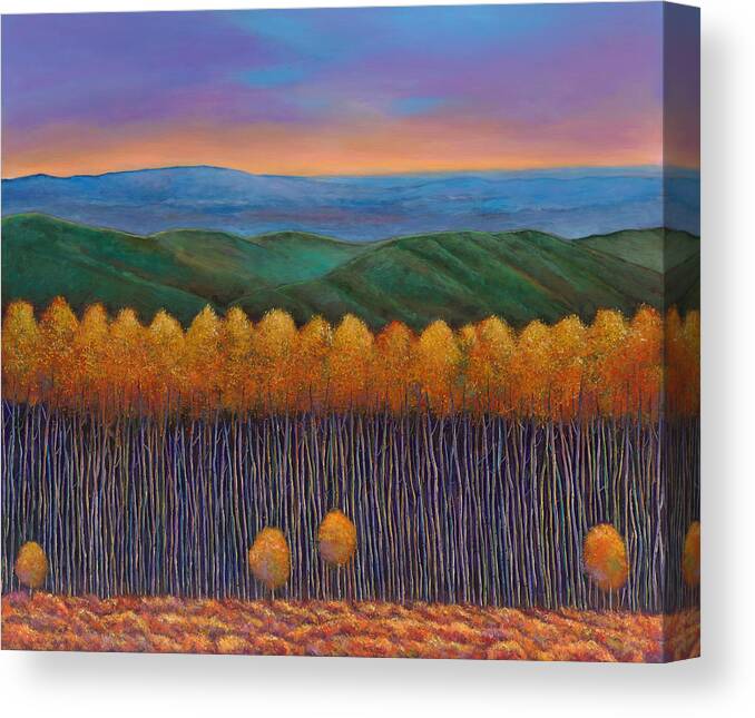 Autumn Aspen Canvas Print featuring the painting Aspen Perspective by Johnathan Harris